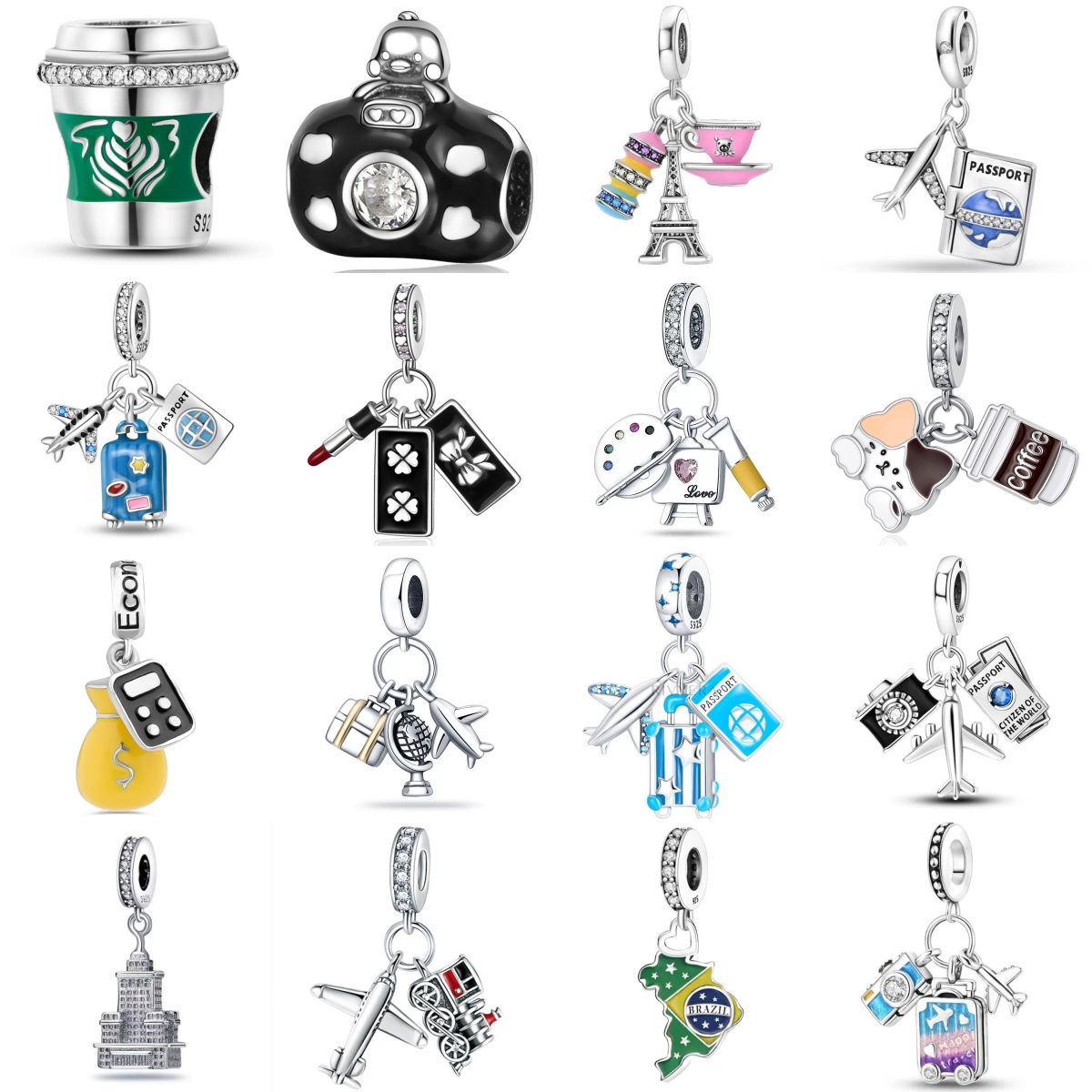 Travel Accessories Drawing - 925 Sterling Silver Travel Series Charm