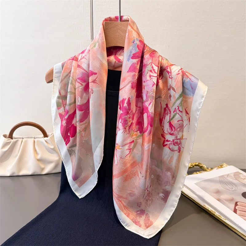 Travel Accessories Luxury - Imitation Square Scarf For Women Printed