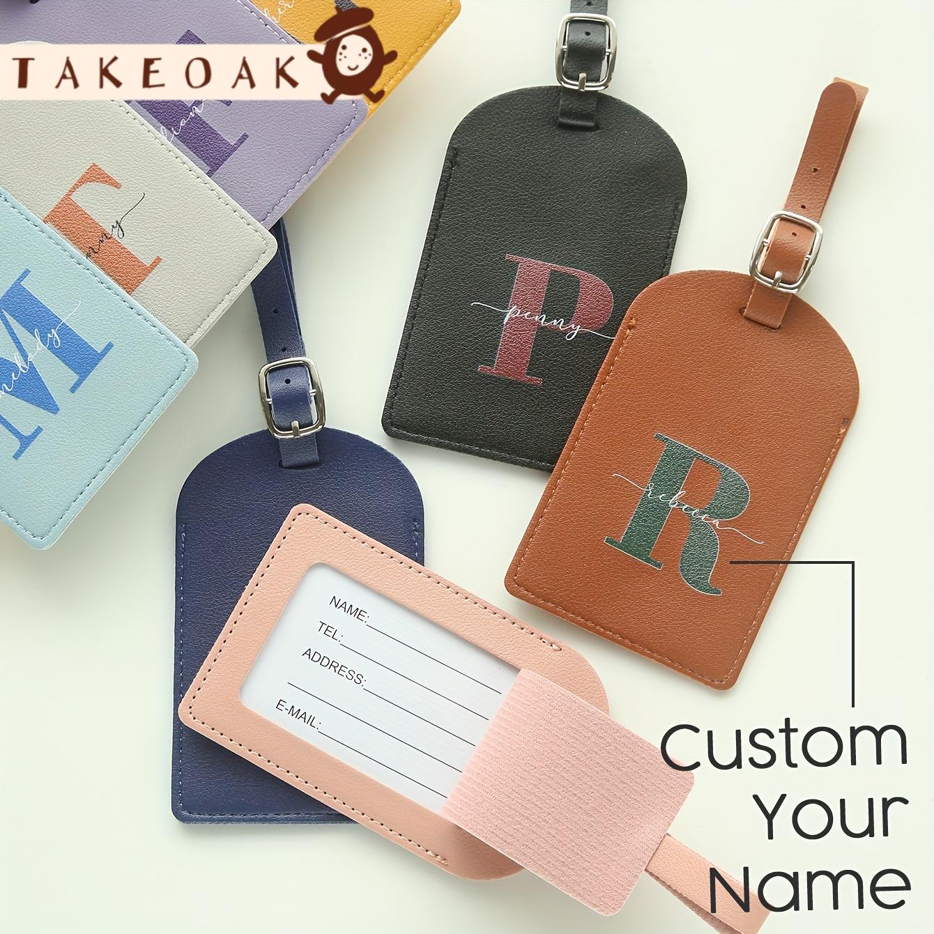 Travel Accessories Overseas - Personalized Custom Initial Script Name Leather