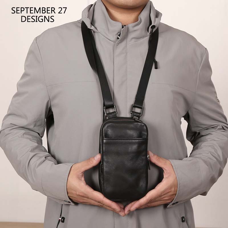 Travel Accessories Luxury - Mini Satchels Men Chest Bag Genuine