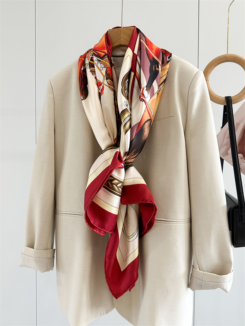 Travel Accessories Luxury - Horse Silk Scarf Luxury Designers Hand-rolled