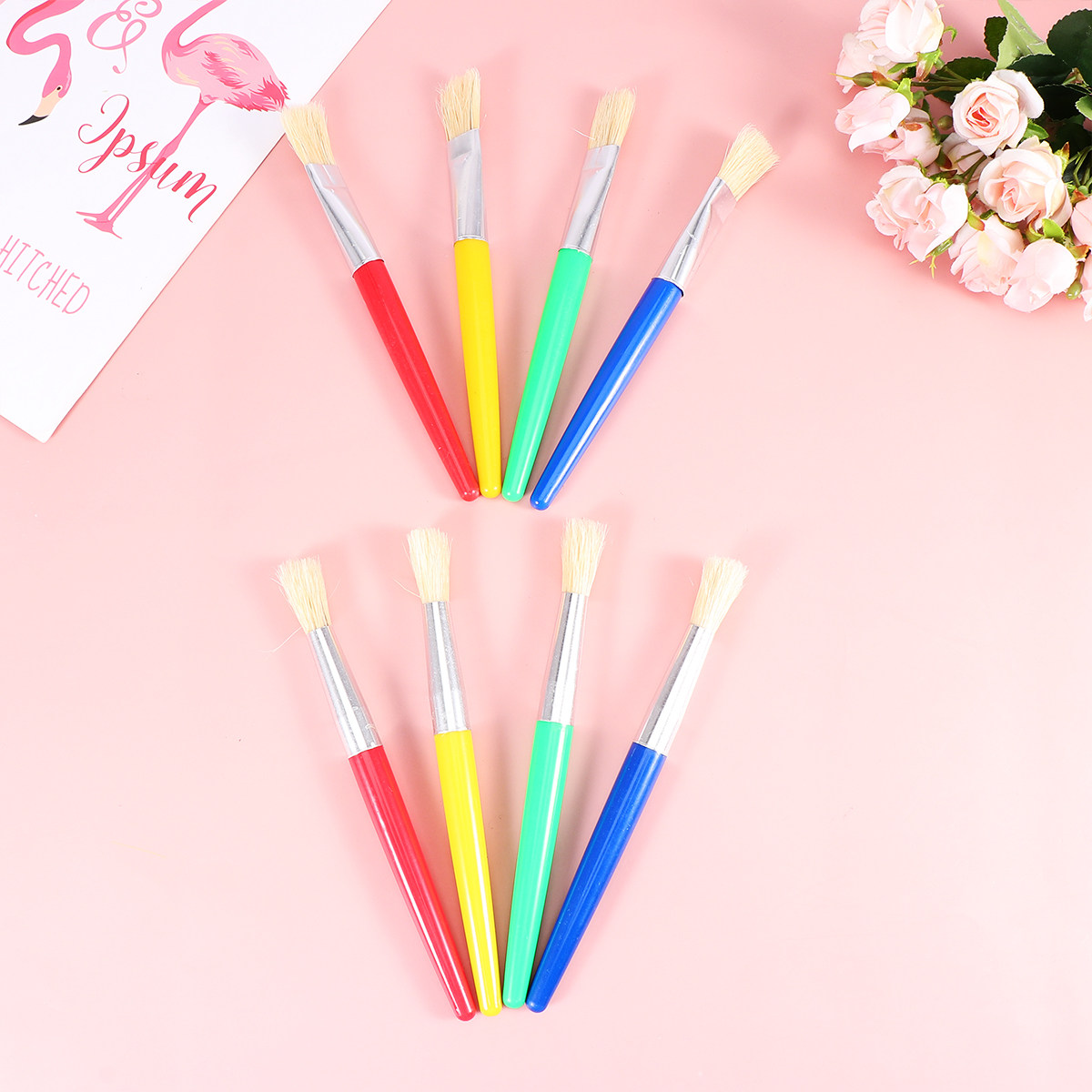 Travel Accessories Drawing - 8Pcs Painting Brush Set Bristle Paintbrush