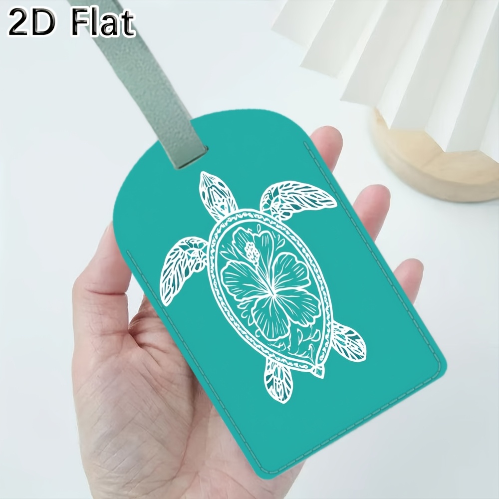 Travel Accessories Drawing - Travel Luggage Tag with Drawing Turtle