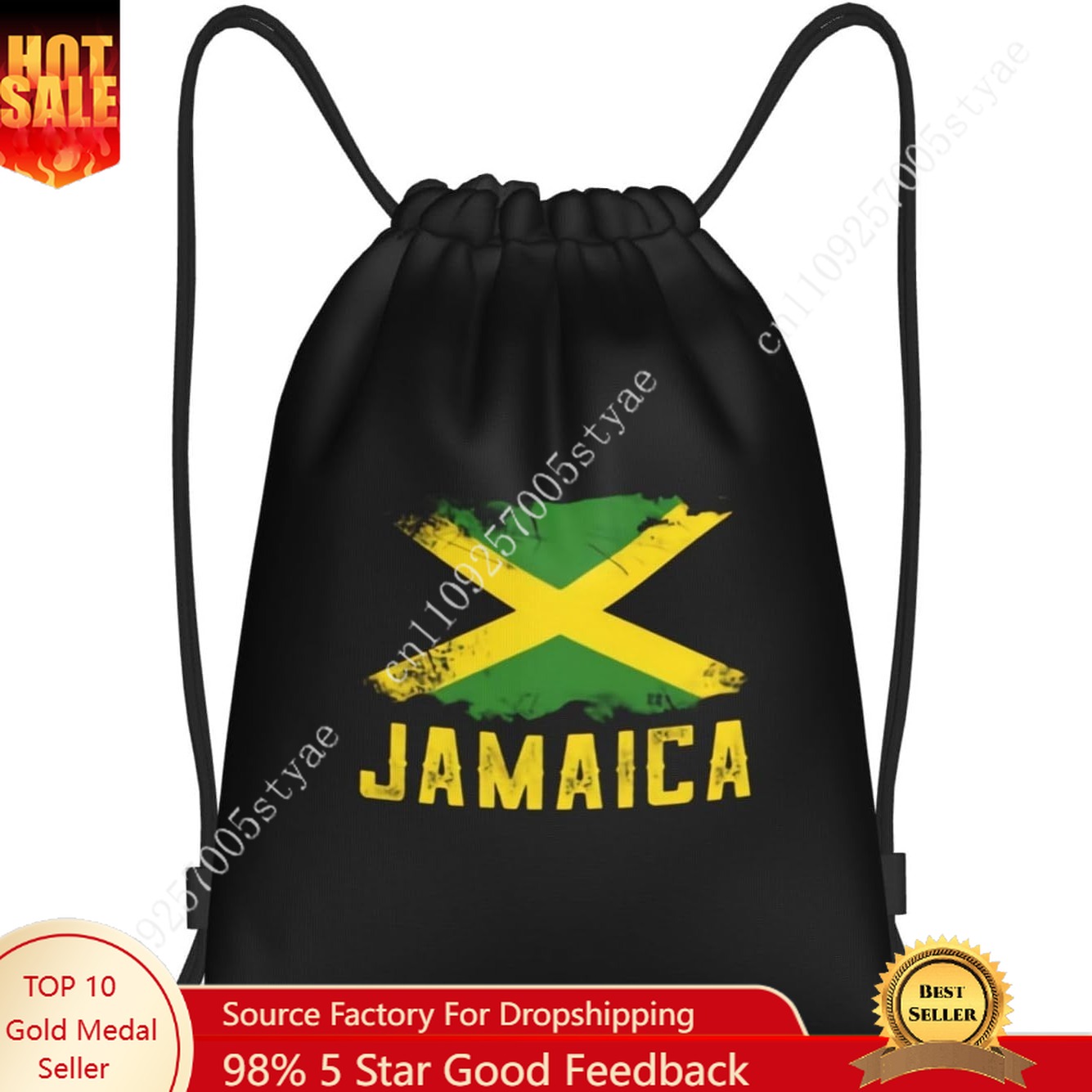 Jamaica Flag Drawstring Bag Ba - Travel Accessories For Jamaica ulasan dan harga