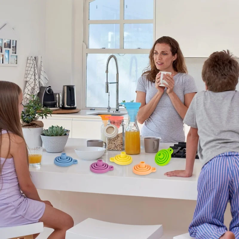 1PCS Foldable Funnel Silicone  - Travel Kitchen Accessories ulasan dan harga