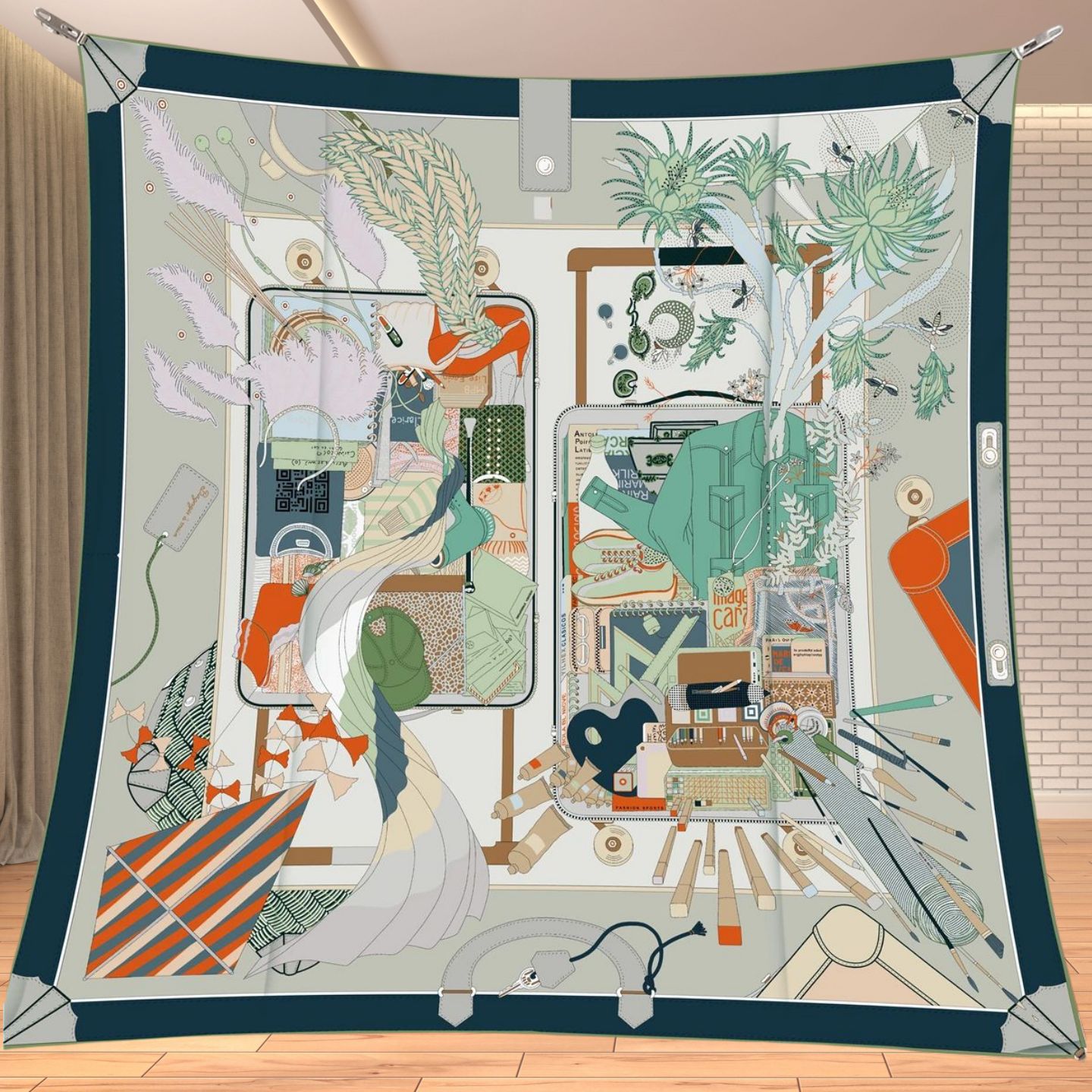 90cm Twill Silk Like Square Sc - Travel Accessories Luxury ulasan dan harga