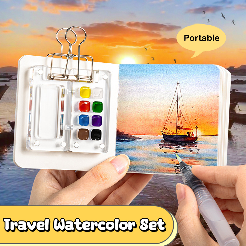 Portable Pocket Watercolor Pai - Travel Accessories Drawing ulasan dan harga