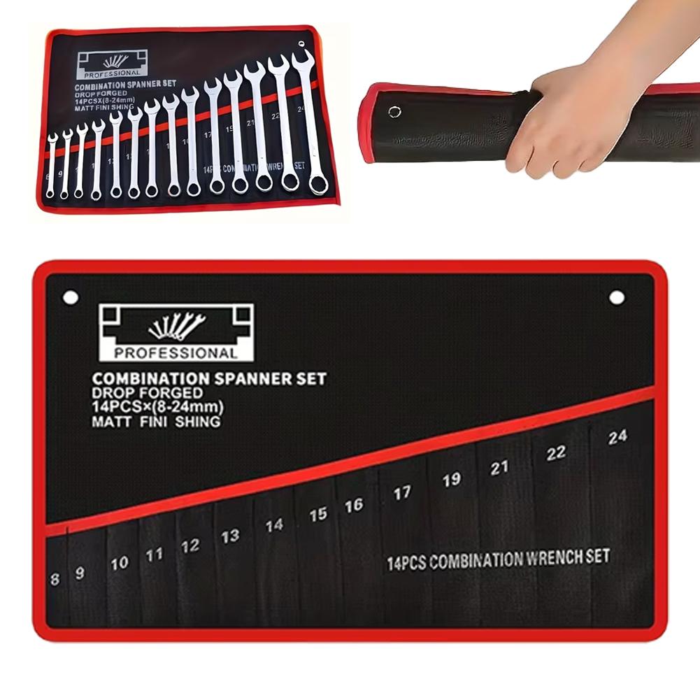 14 Pockets Roll Up Wrench Tool - Travel Router Accessories ulasan dan harga