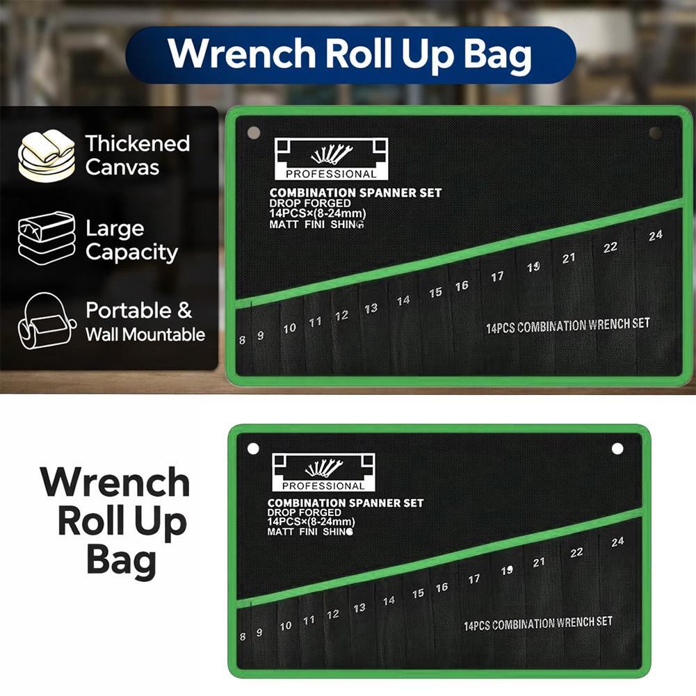 14 Pockets Roll Up Wrench Tool - Travel Router Accessories ulasan dan harga